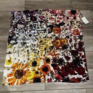 Oscar de la Renta Floral Silk Scarf